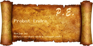 Probst Endre névjegykártya